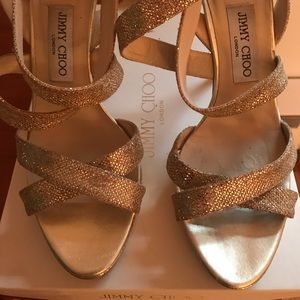 Jimmy Choo Gold Sandals